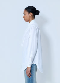 Maison Margiela Women White Folded V-Neck Collar Shirt