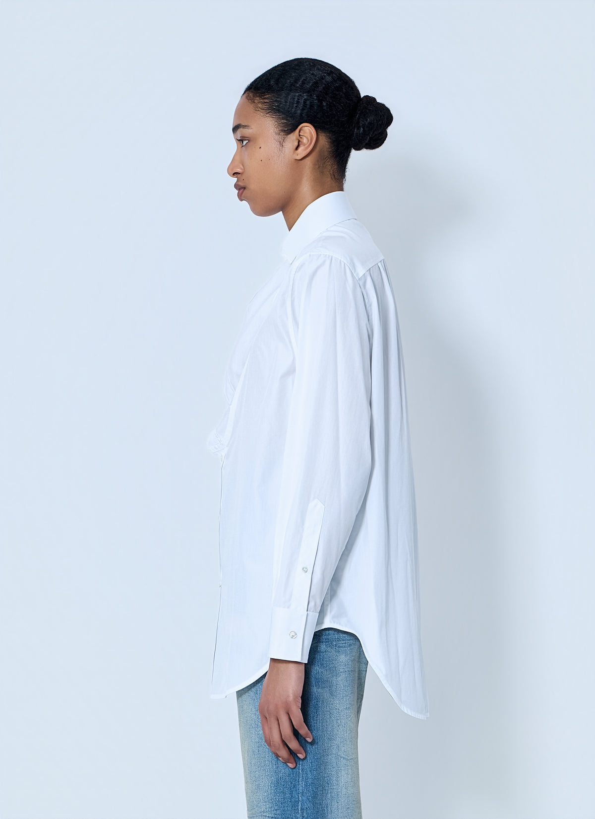 Maison Margiela Women White Folded V-Neck Collar Shirt