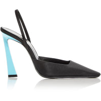 Womens Round Toe Slip On Slingback Heels