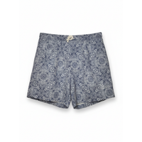 Brunello Cucinelli Mens Patterned Swim Shorts in Navy