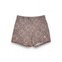 Brunello Cucinelli Mens Swimwear in Brown & Beige Print With Side Ajusters