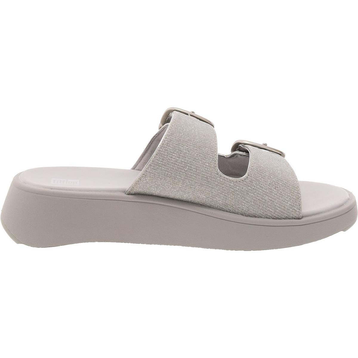 F-Mode Womens Glitter Buckle Mule Sandals