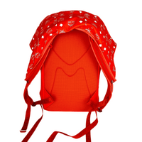 MCM Orange Red Nylon Luft Hoodie Detachable Hood Backpack