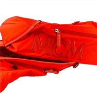 MCM Orange Red Nylon Luft Hoodie Detachable Hood Backpack