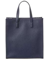 MCM Navy Leather with Camo Print Messenger Tote Bag