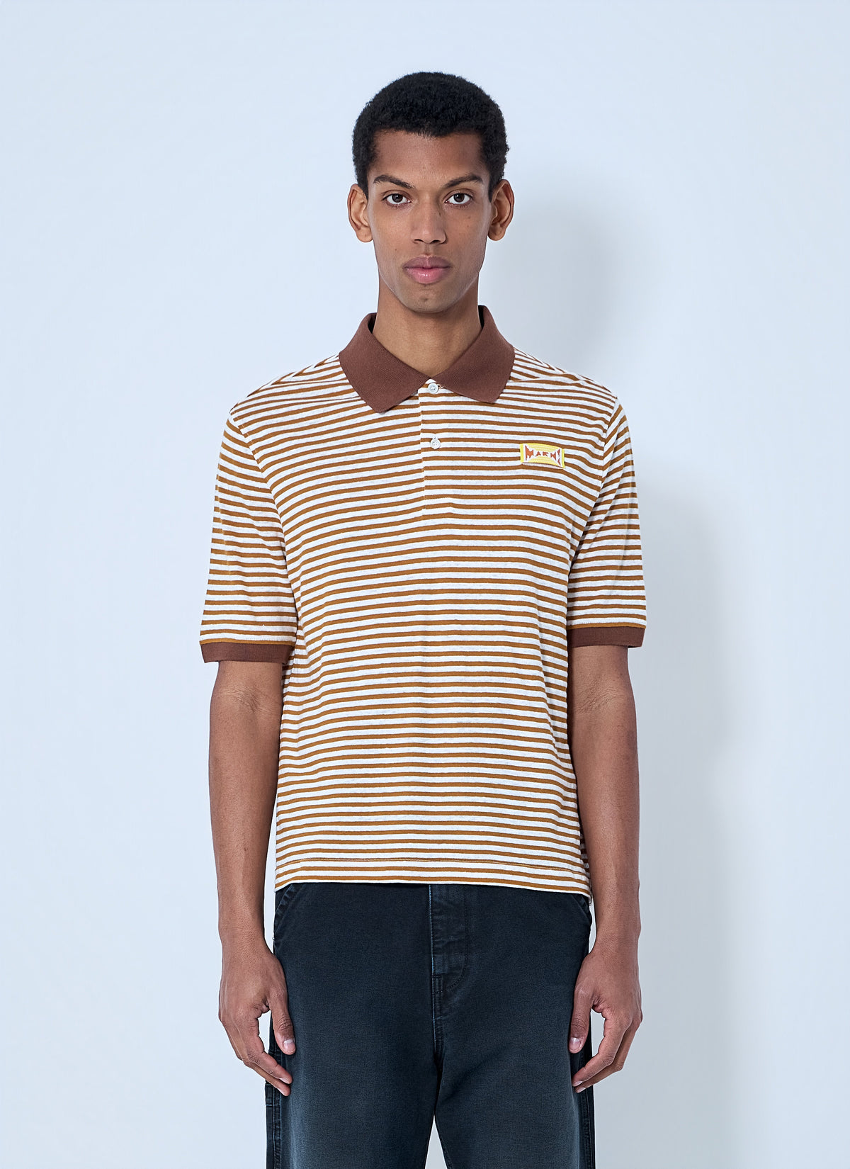 Marni Men Striped Polo Shirt