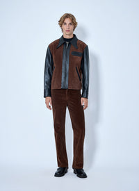 Marni Men Leather And Suede Panel Jacket