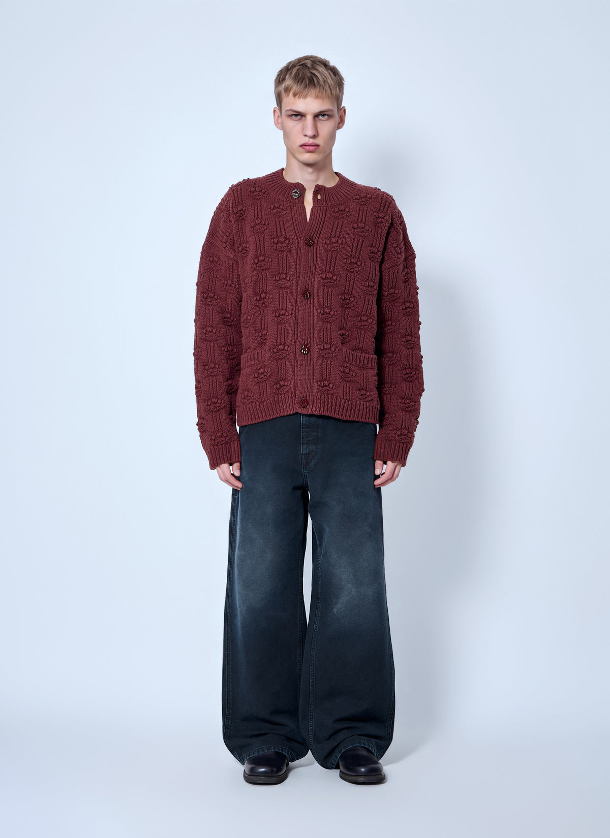 Marni Men Textured Knit Cardigan
