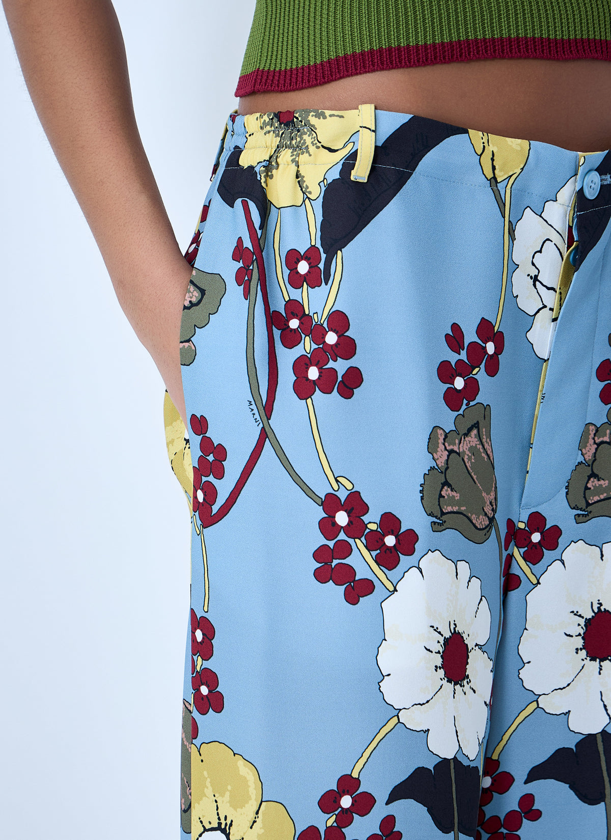Marni Women Wide-Leg Floral Trousers