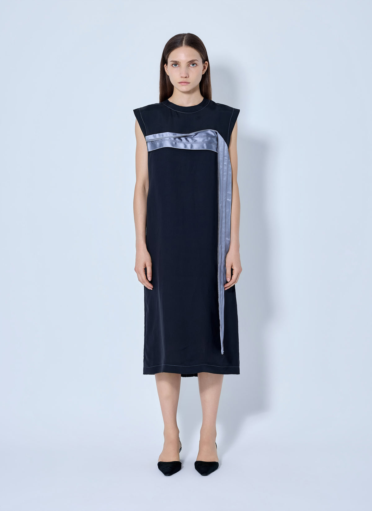 Marni Marni Women Sleeveless Midi Dress With Satin Detail