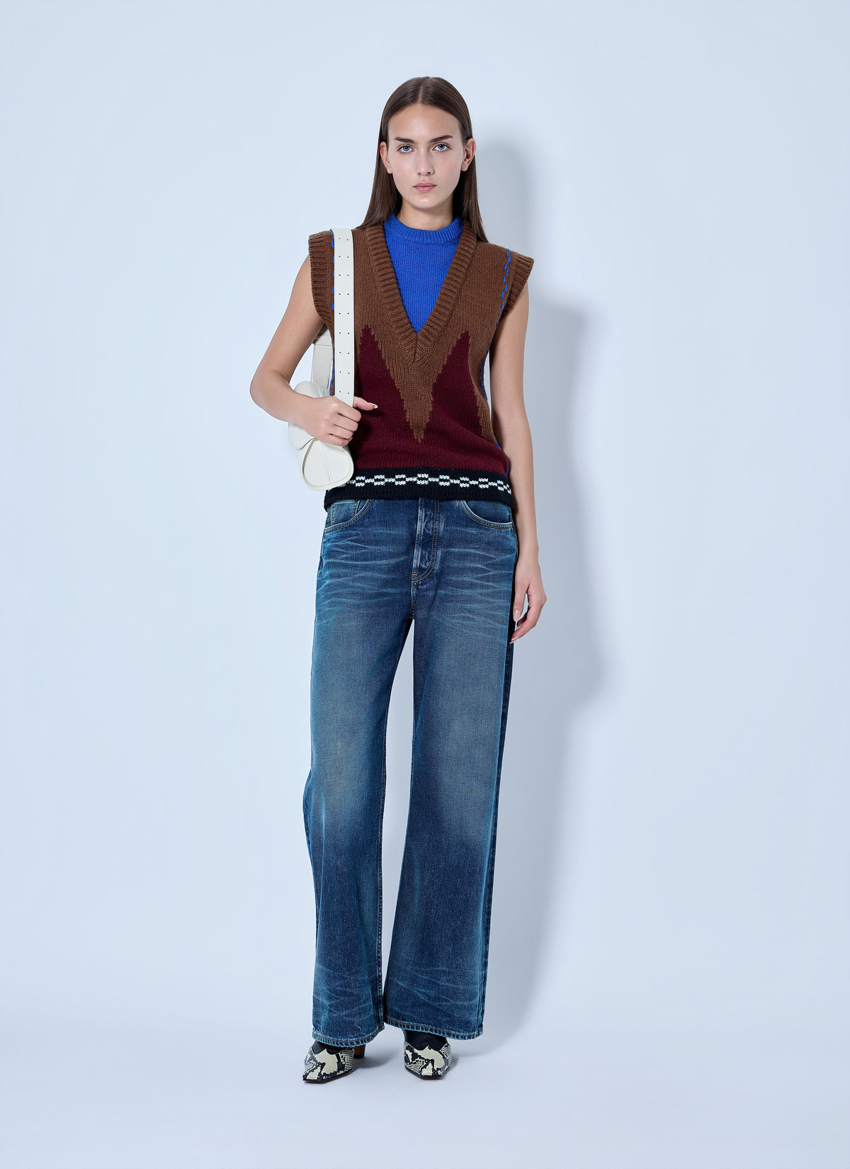 Marni Women Geometric Knit Sleeveless Vest