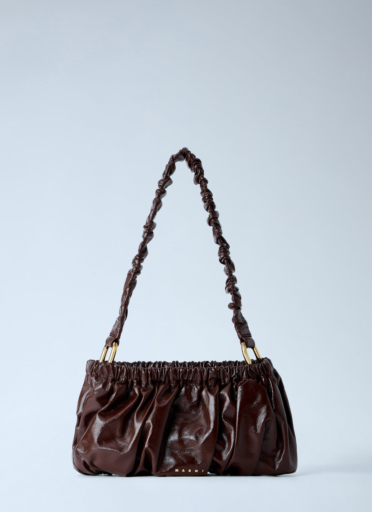Marni Women Ruched Leather Shoulder Bag