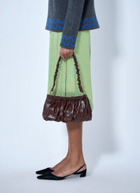 Marni Women Ruched Leather Shoulder Bag
