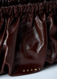Marni Women Ruched Leather Shoulder Bag