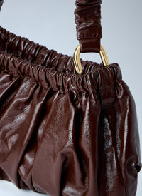 Marni Women Ruched Leather Shoulder Bag