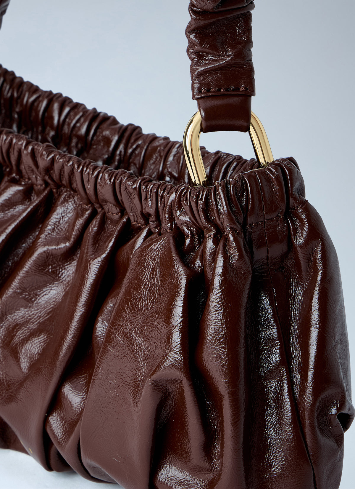 Marni Women Ruched Leather Shoulder Bag