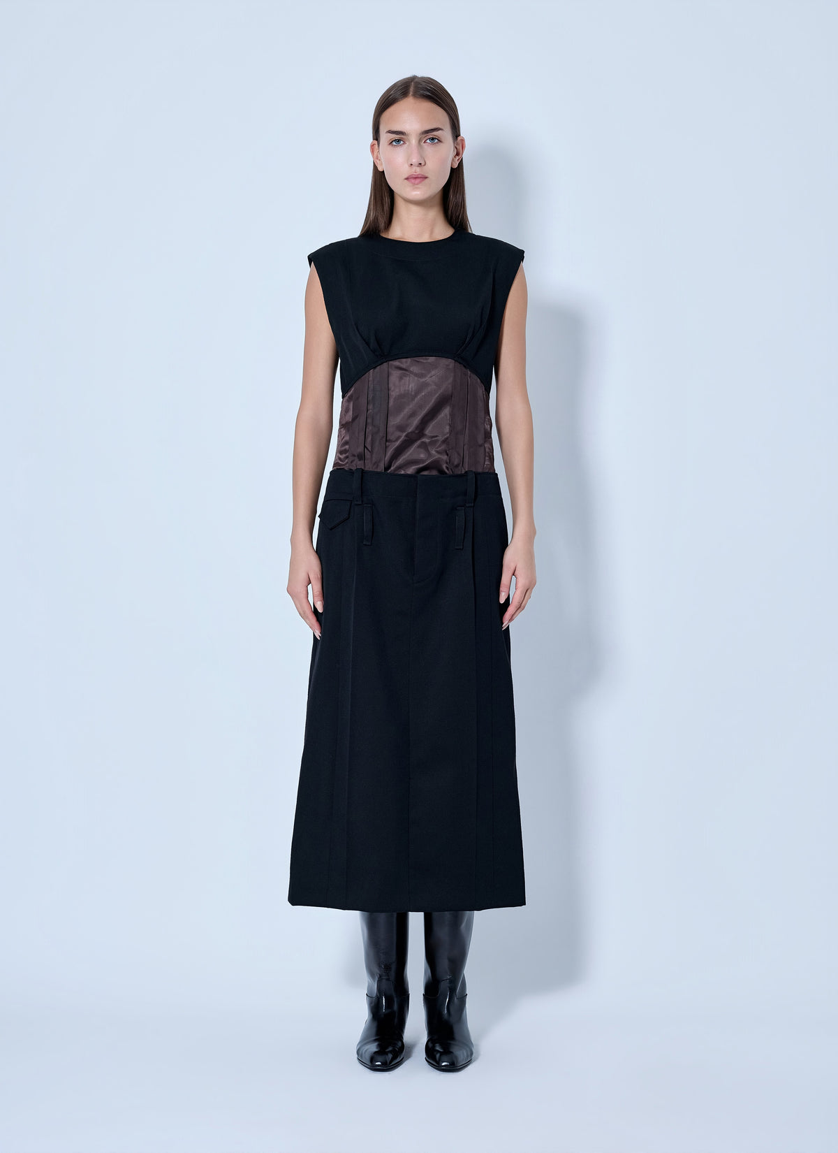 Marni Women Sleeveless Dress With Contrast Waist Panel