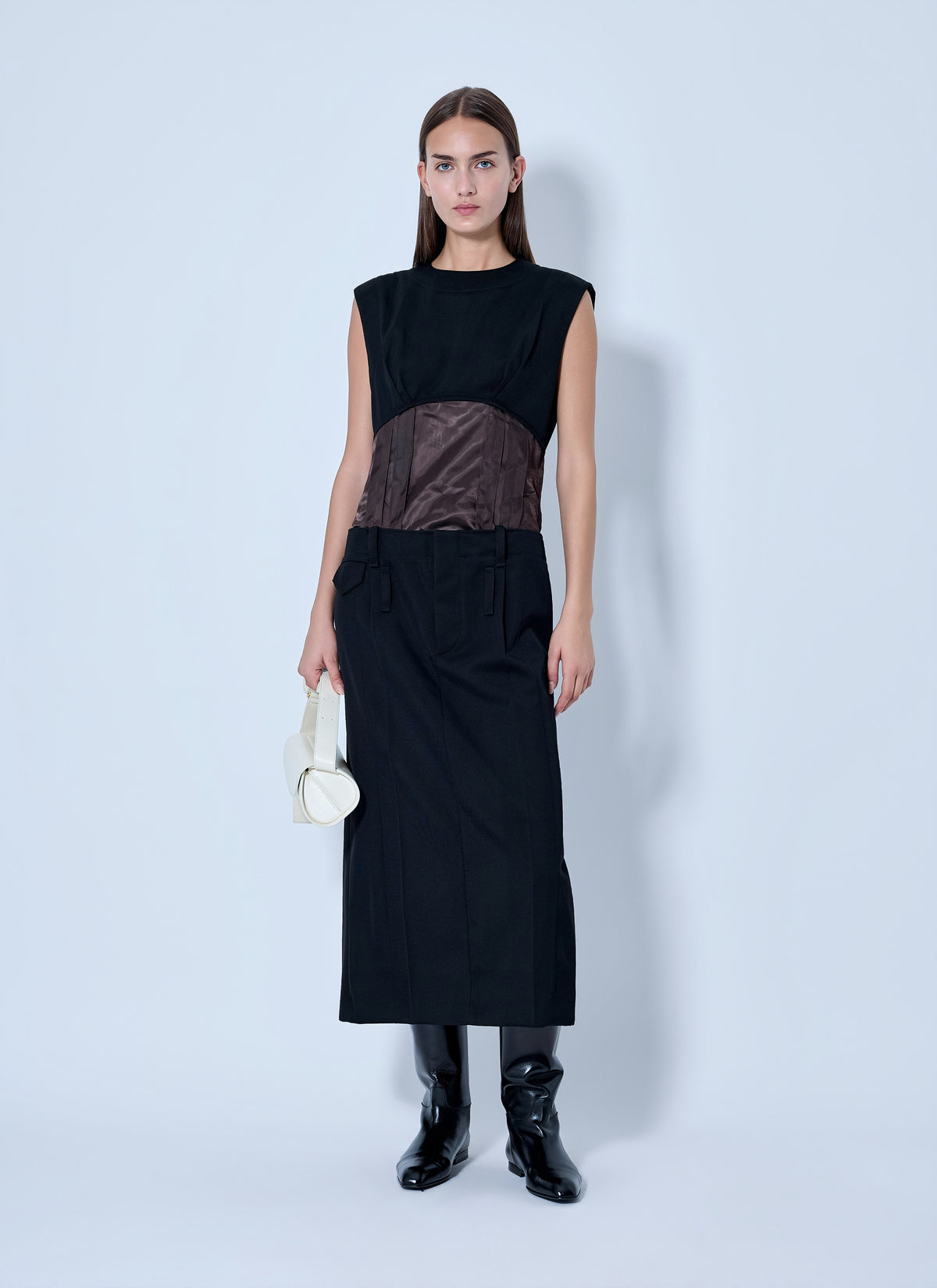 Marni Women Sleeveless Dress With Contrast Waist Panel