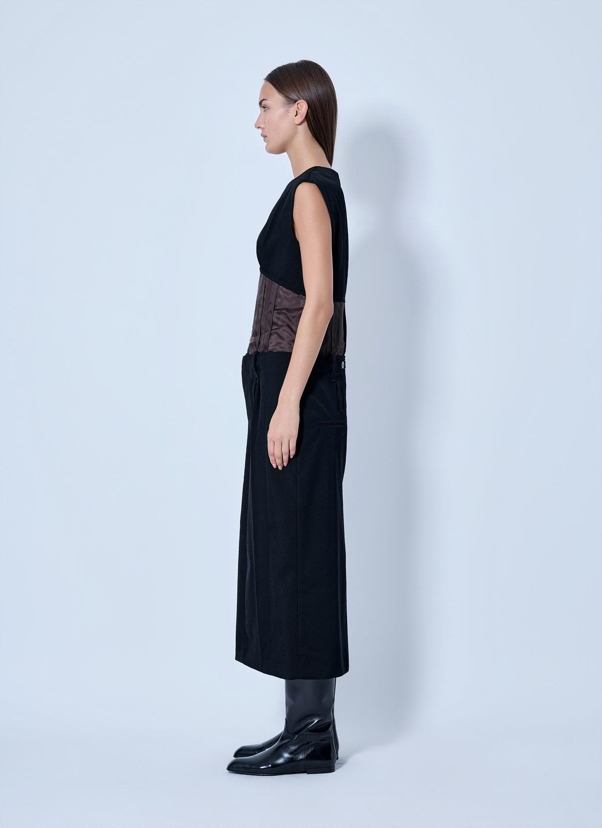 Marni Women Sleeveless Dress With Contrast Waist Panel