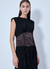 Marni Women Sleeveless Dress With Contrast Waist Panel