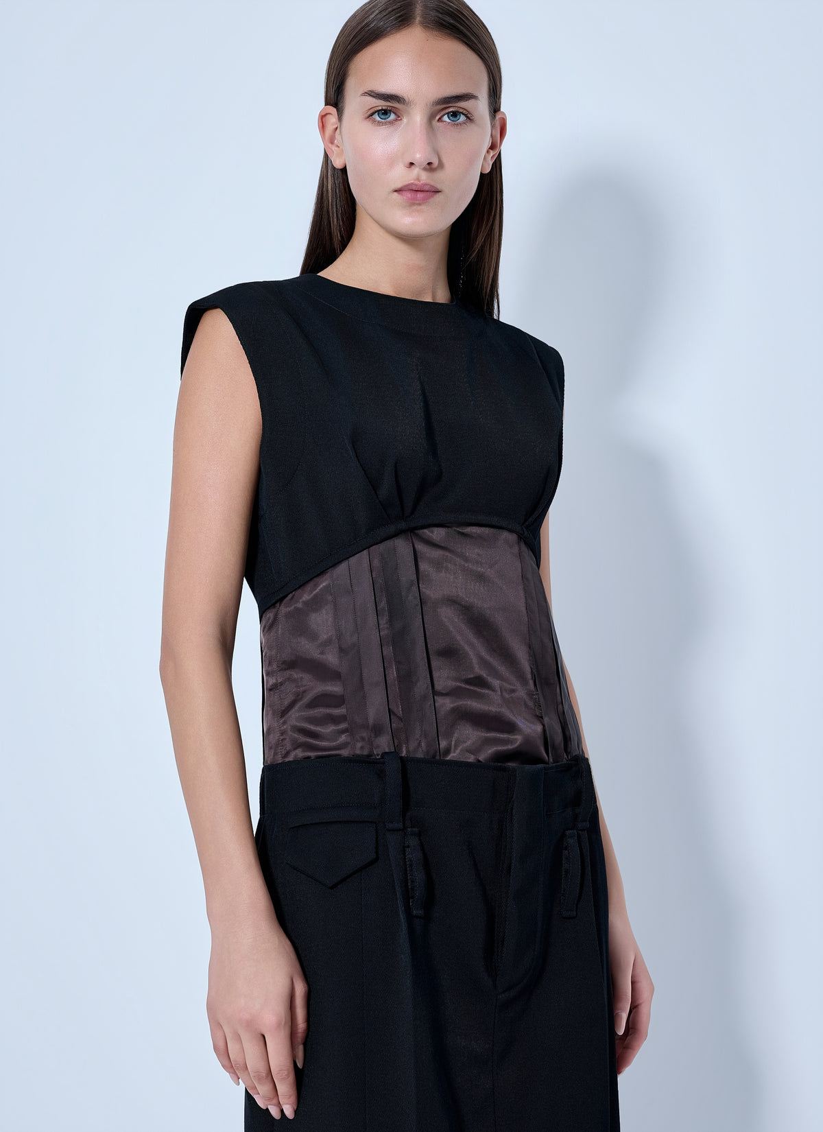 Marni Women Sleeveless Dress With Contrast Waist Panel