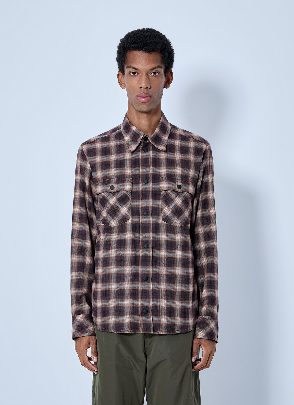 Moncler Grenoble Men Checked Long Sleeve Shirt
