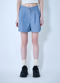 Moncler Grenoble Women High-Waisted Pleated Shorts
