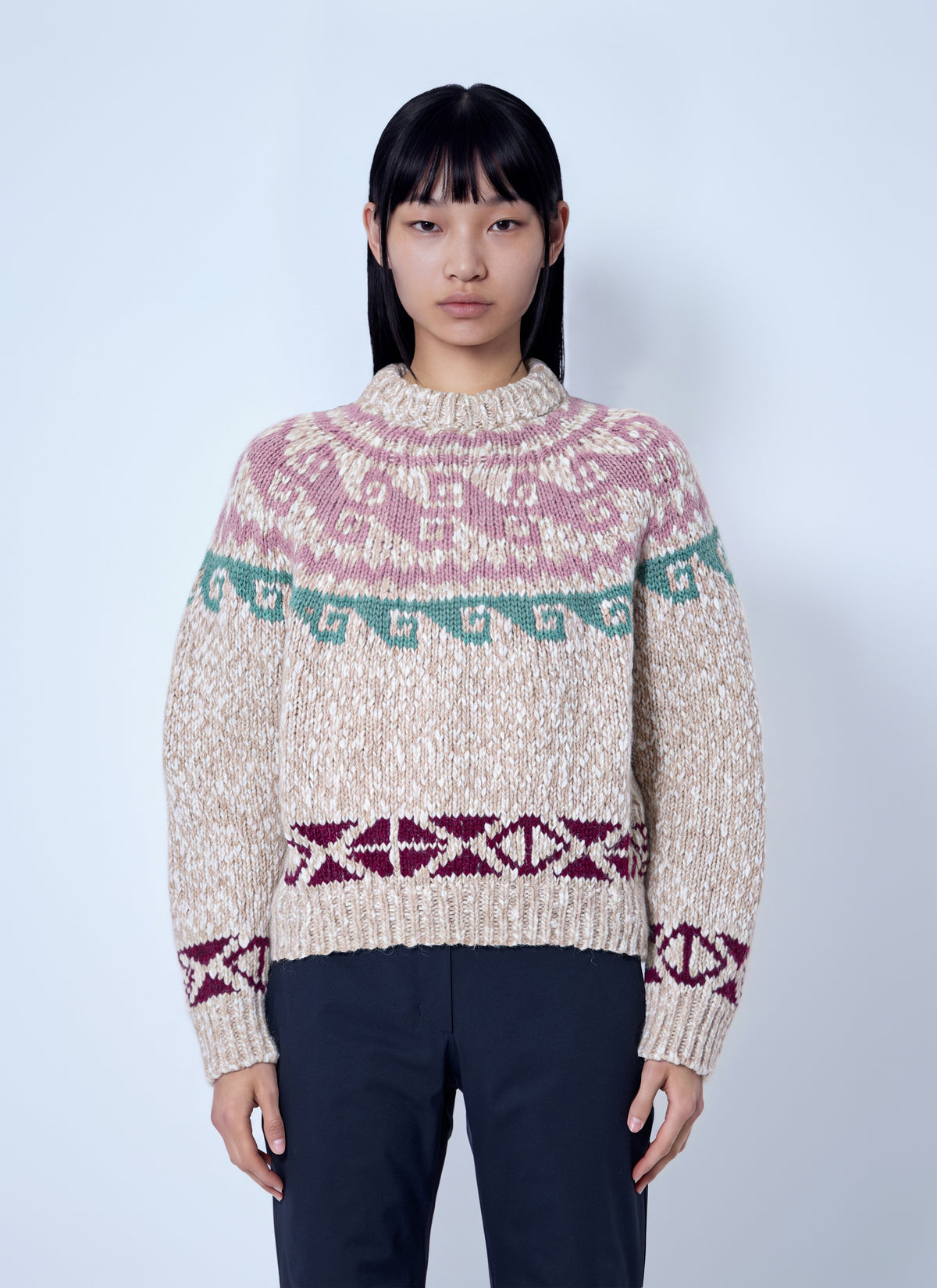 Moncler Grenoble Women Geometric Jacquard Wool Blend Jumper