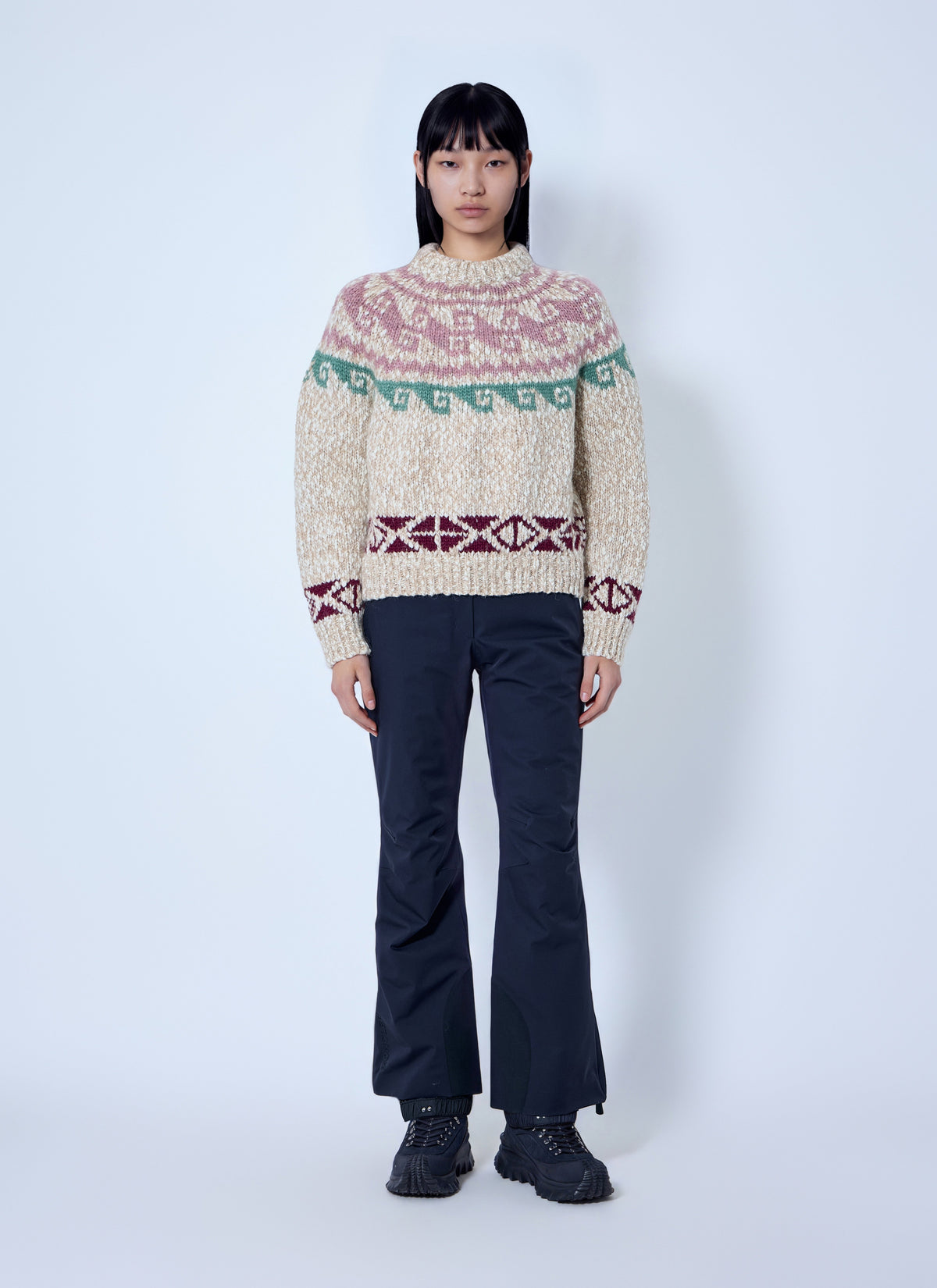 Moncler Grenoble Women Geometric Jacquard Wool Blend Jumper