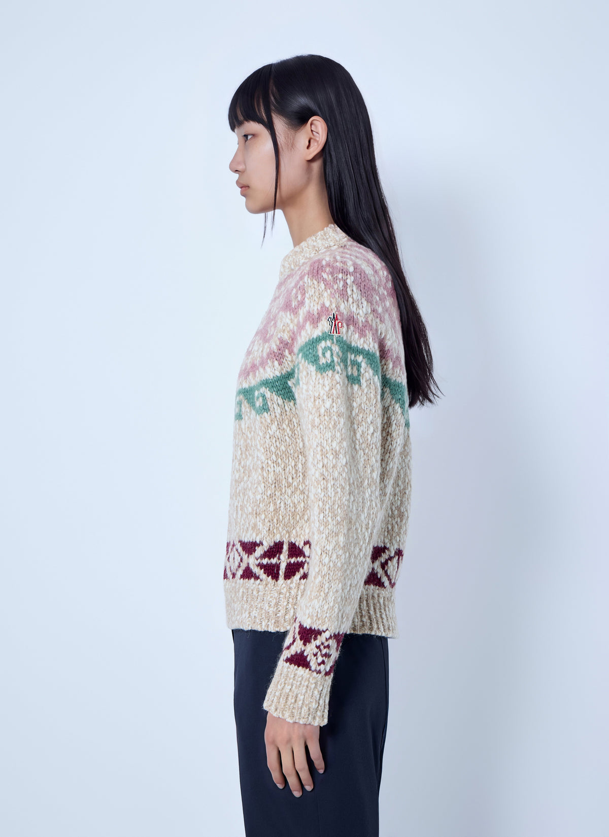 Moncler Grenoble Women Geometric Jacquard Wool Blend Jumper