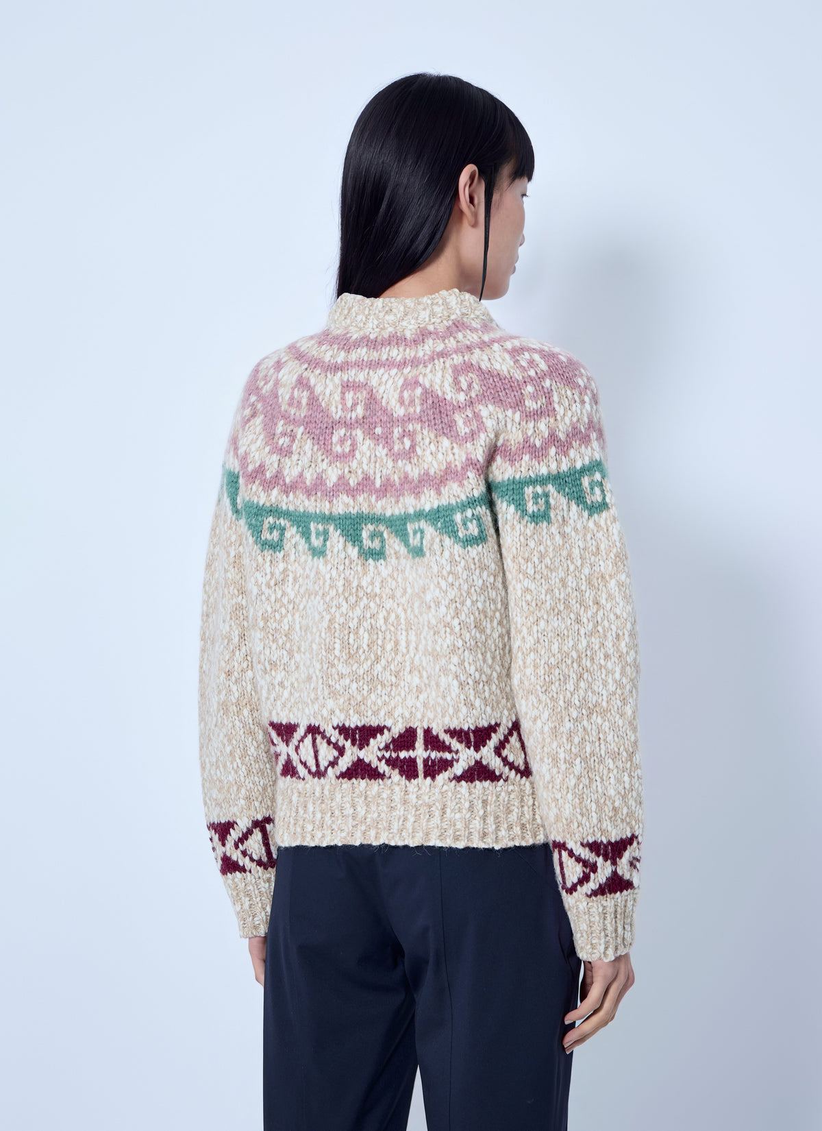 Moncler Grenoble Women Geometric Jacquard Wool Blend Jumper