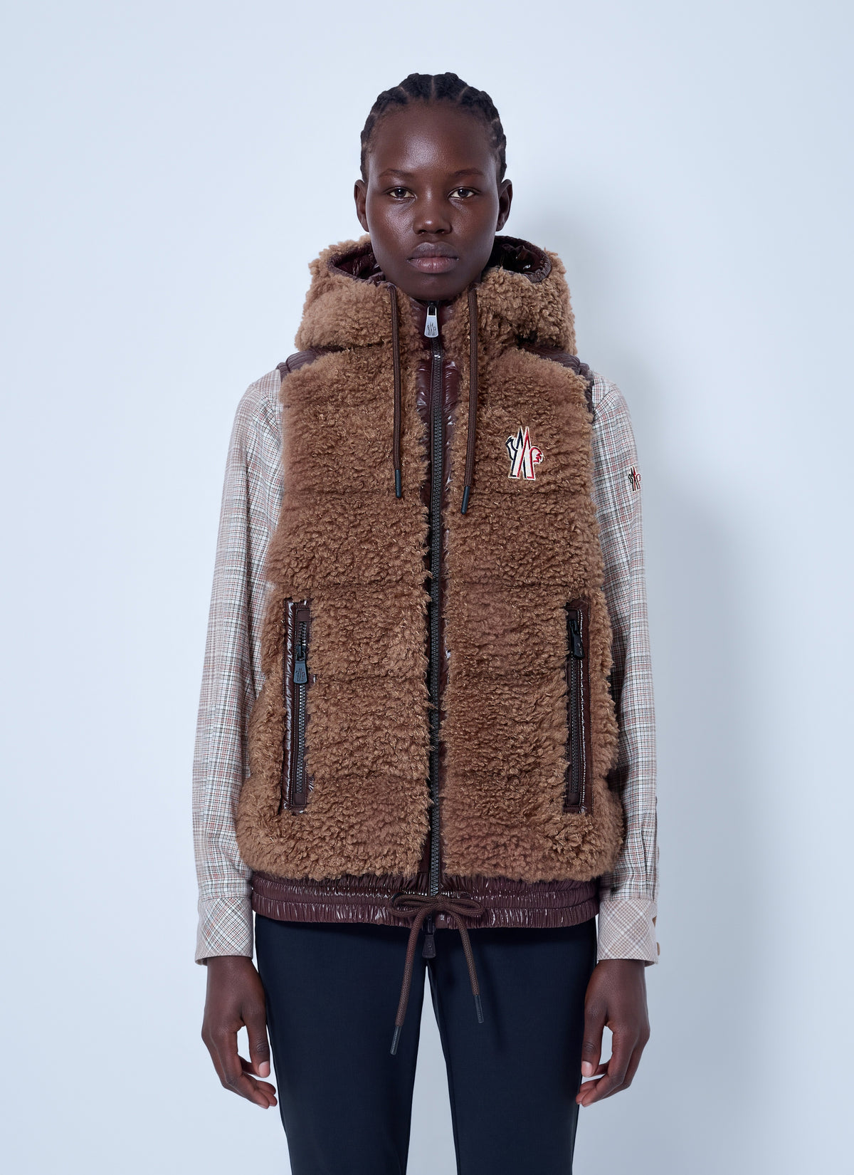 Moncler Grenoble Moncler Grenoble Women Shearling Hooded Gilet