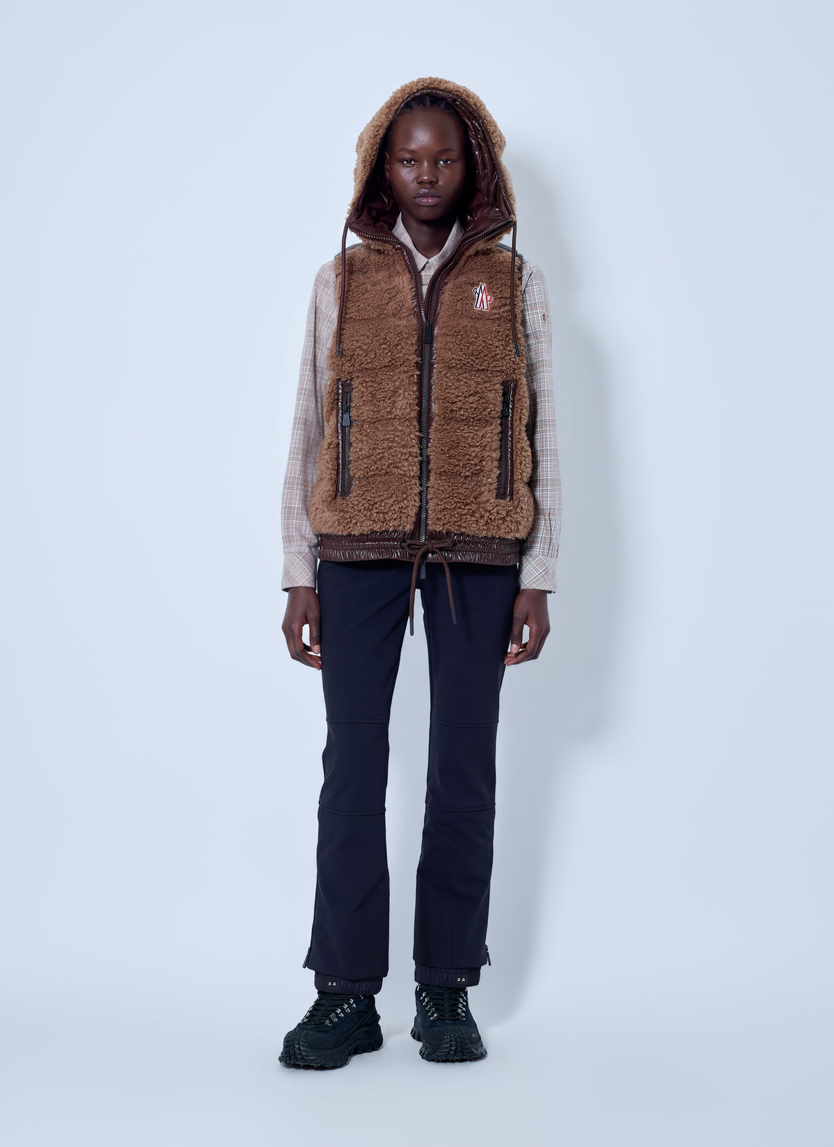 Moncler Grenoble Moncler Grenoble Women Shearling Hooded Gilet