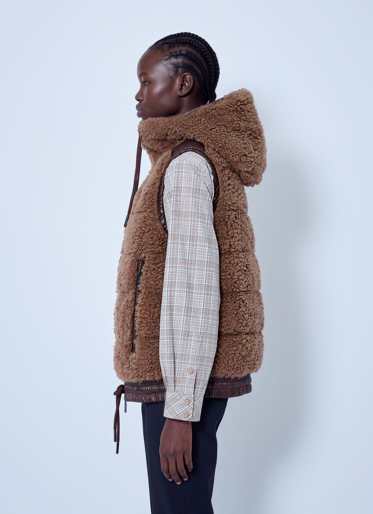 Moncler Grenoble Moncler Grenoble Women Shearling Hooded Gilet
