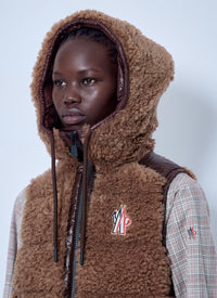 Moncler Grenoble Moncler Grenoble Women Shearling Hooded Gilet