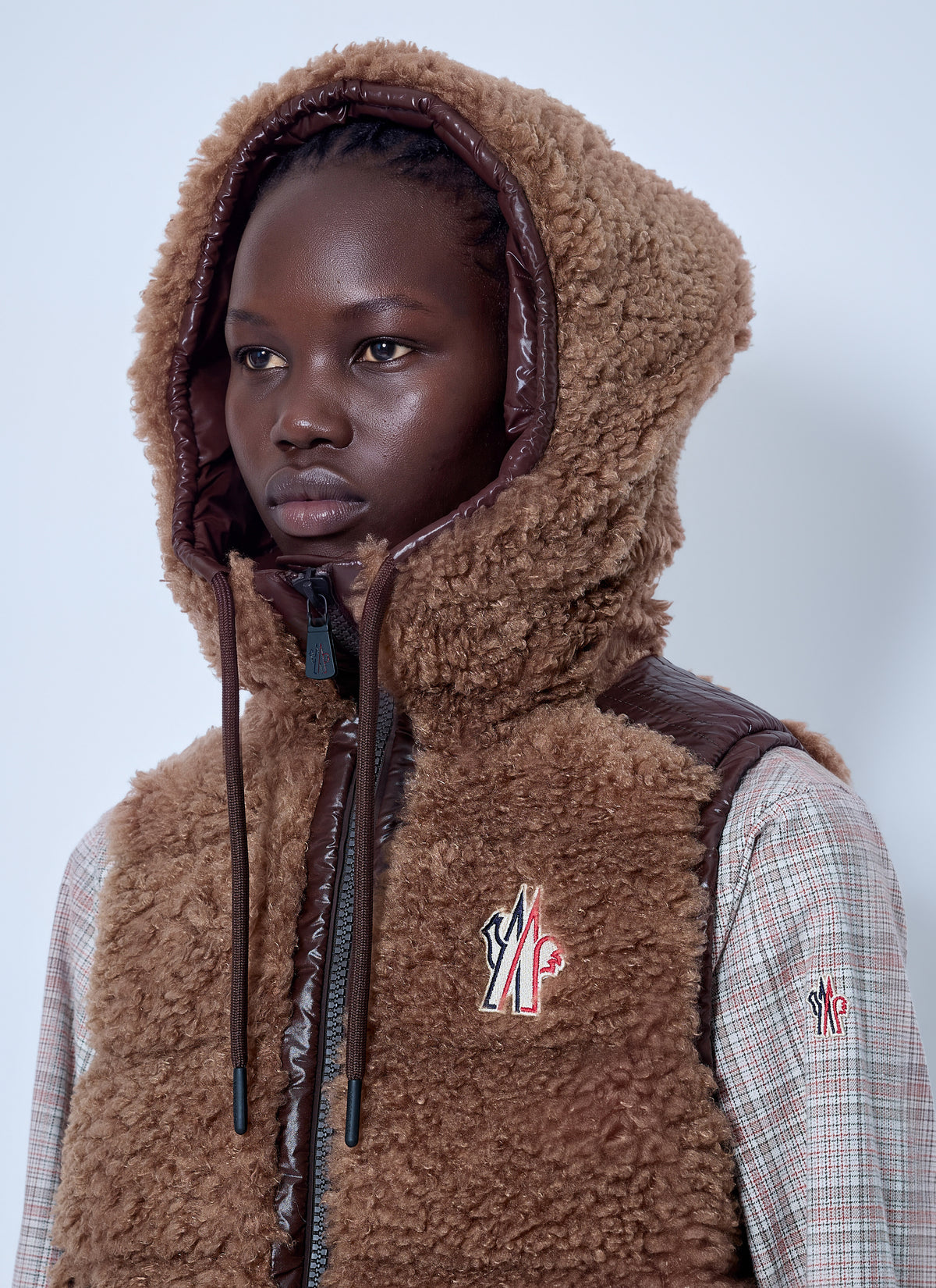 Moncler Grenoble Moncler Grenoble Women Shearling Hooded Gilet