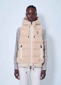 Moncler Grenoble Women Teddy Hooded Insulated Gilet