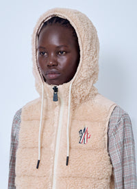 Moncler Grenoble Women Teddy Hooded Insulated Gilet