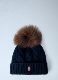 Moncler Grenoble Women Cable Knit Pom-Pom Beanie