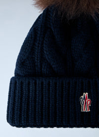 Moncler Grenoble Women Cable Knit Pom-Pom Beanie