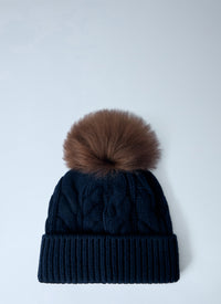 Moncler Grenoble Women Cable Knit Pom-Pom Beanie