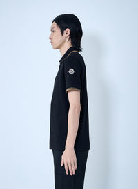 Moncler Men Polo Shirt With Ribbed Trims