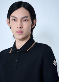 Moncler Men Polo Shirt With Ribbed Trims
