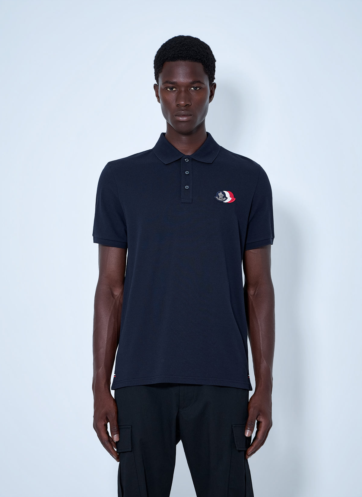 Moncler Men Polo Shirt With Embroidered Logo