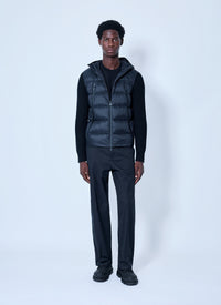 Moncler Men Hooded Puffer Jacket With Knit Sleeves