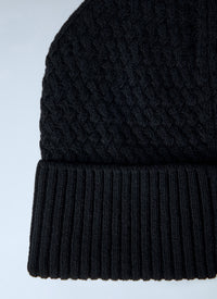 Moncler Men Ribbed Knit Beanie With Logo Patch