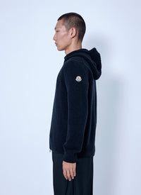 Moncler Men Bouclé Wool Blend Zip-Up Hoodie
