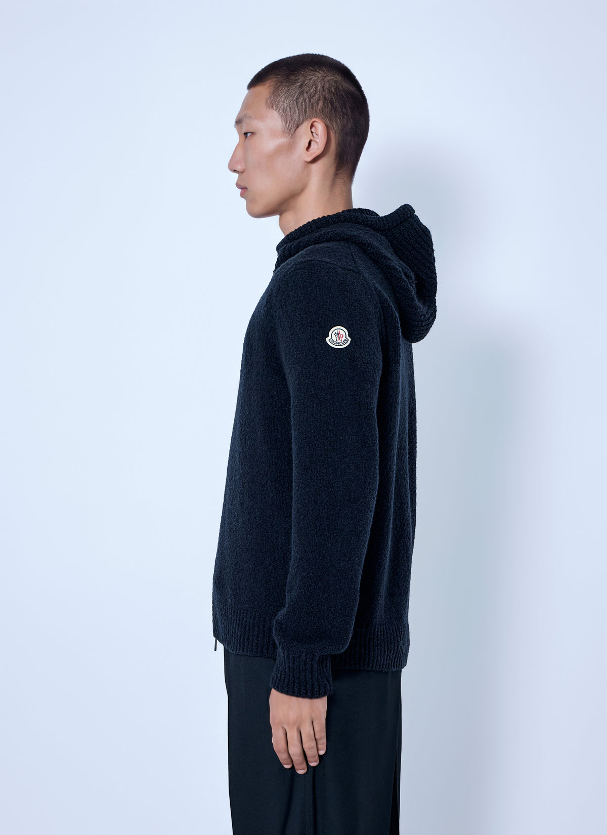Moncler Men Bouclé Wool Blend Zip-Up Hoodie