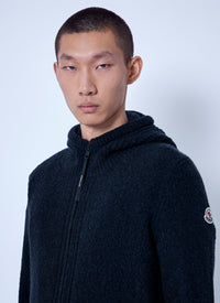 Moncler Men Bouclé Wool Blend Zip-Up Hoodie