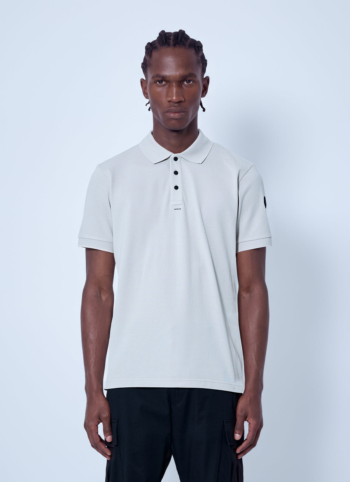 Moncler Men Polo Shirt With Sleeve Logo Patch
